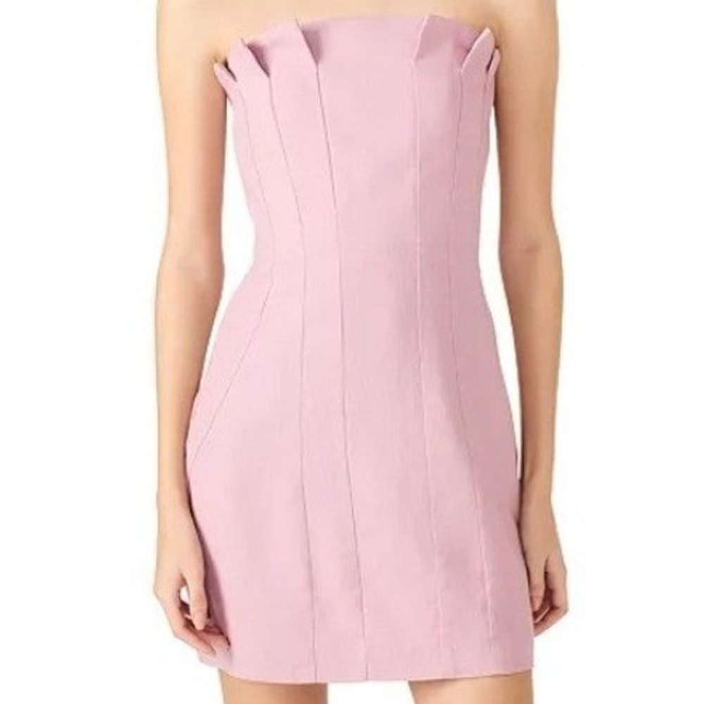 Steve Madden Women XL Luciella Mini Dress Mauve Shadows Strapless Linen Blend